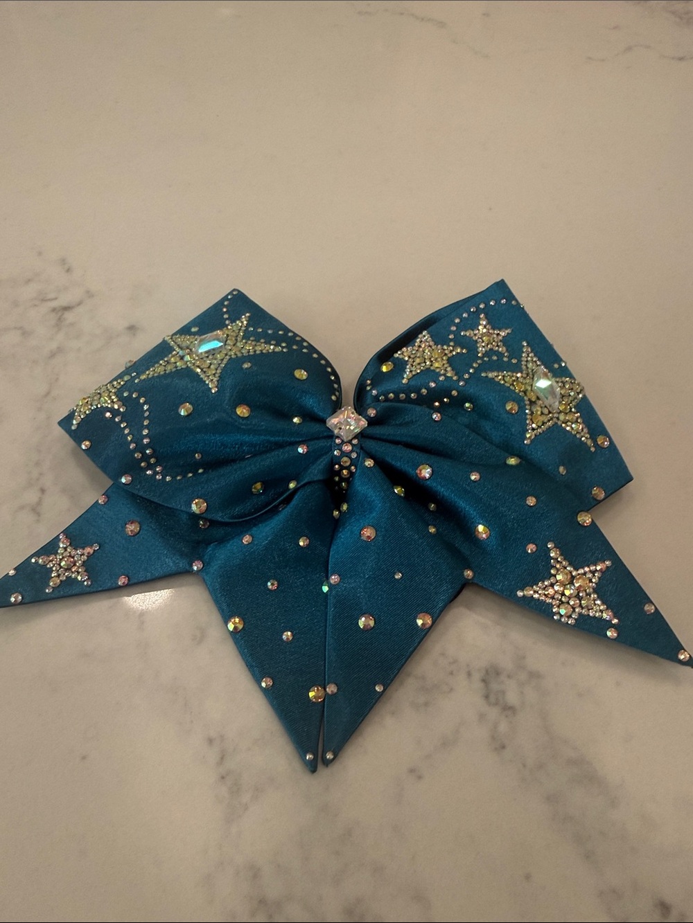 Teal Star Rhinestone Hair Bow by Bows of London
